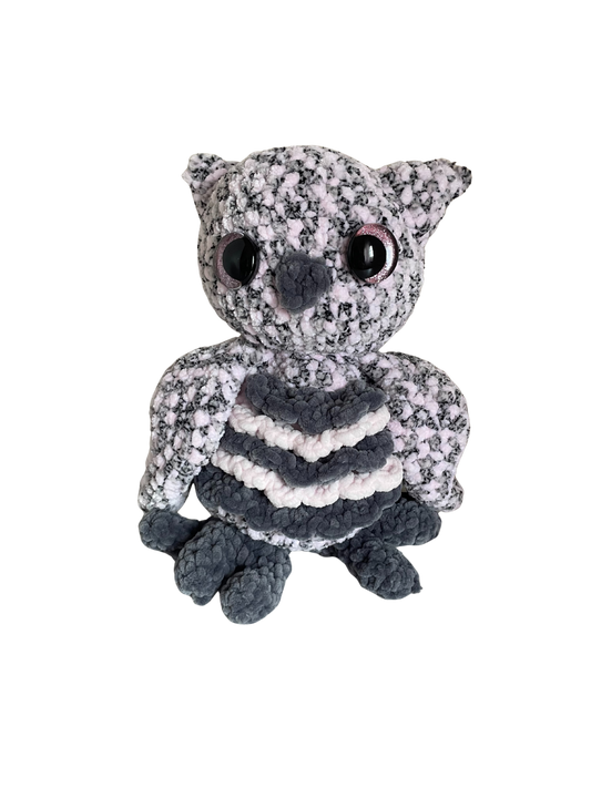 gehäkelte Eule mit Muster